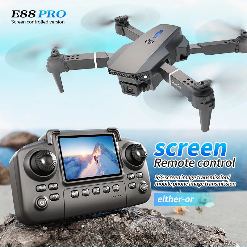 Kids Outdoor Play Equipment - Professional E88 PRO Drone with Screen