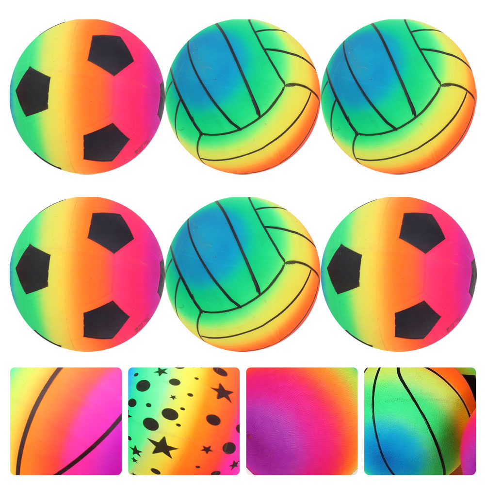 Kids Outdoor Water Play - 6Pcs Inflatable Beach Balls Colorful PVC