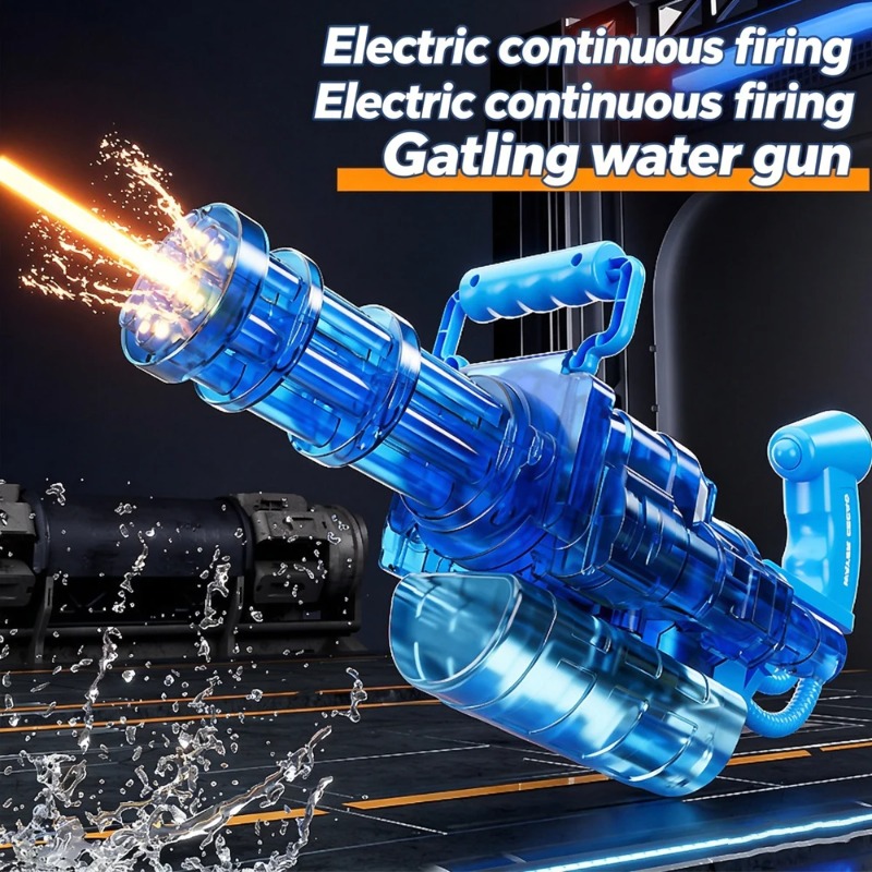 Kids Outdoor Water Play - Auto Gatling Water Cannon Rotating High-Pressure