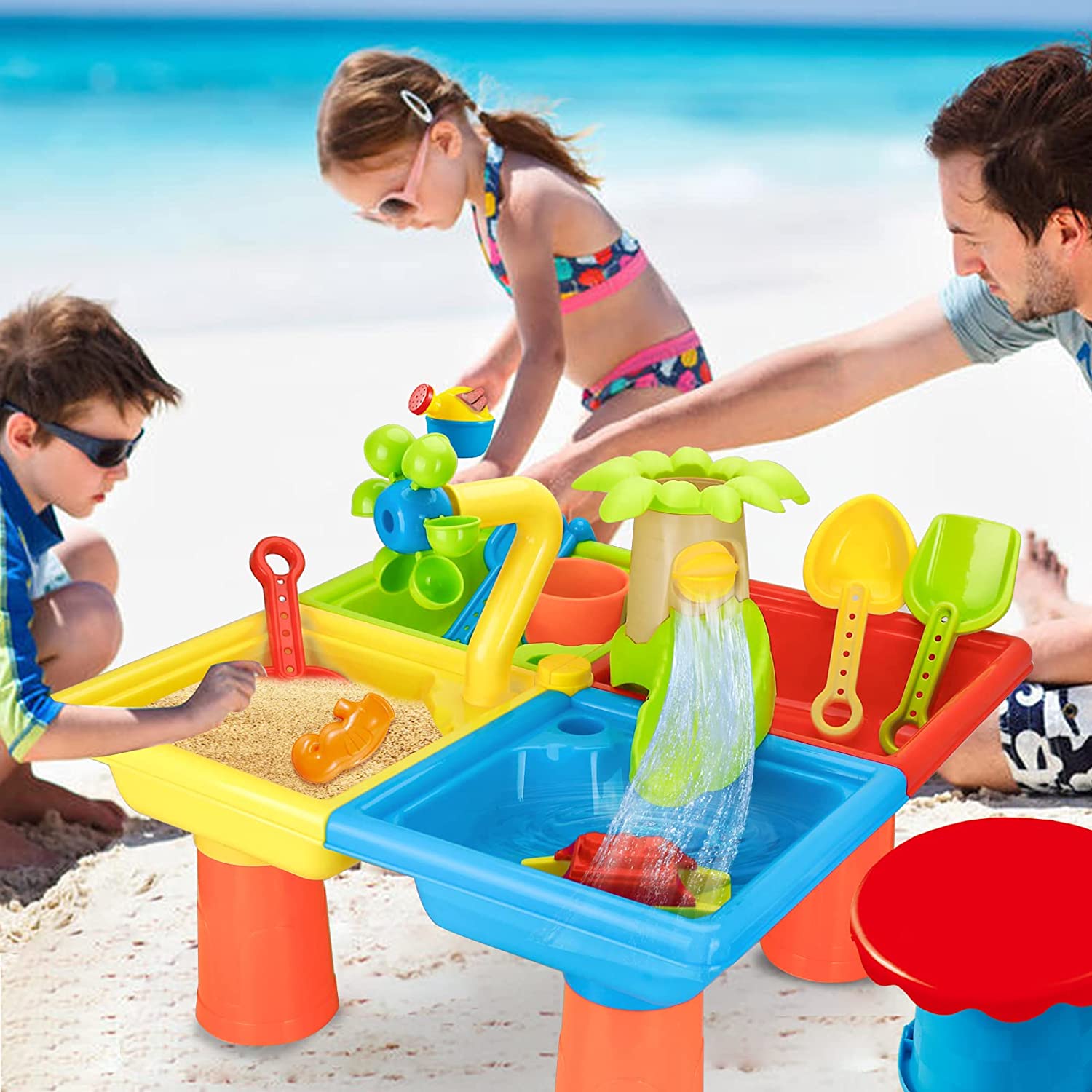 Beach Table Sand Play Toys Chi - Kids Outdoor Play Table review and price