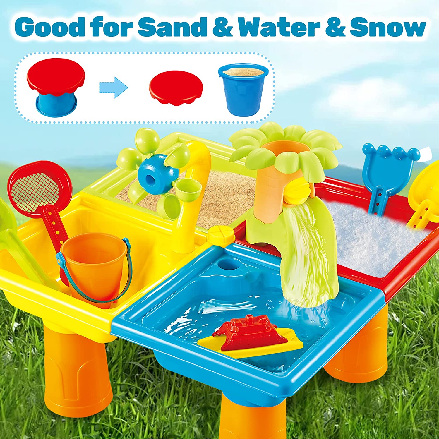 Beach Table Sand Play Toys Chi - Kids Outdoor Play Table review and price