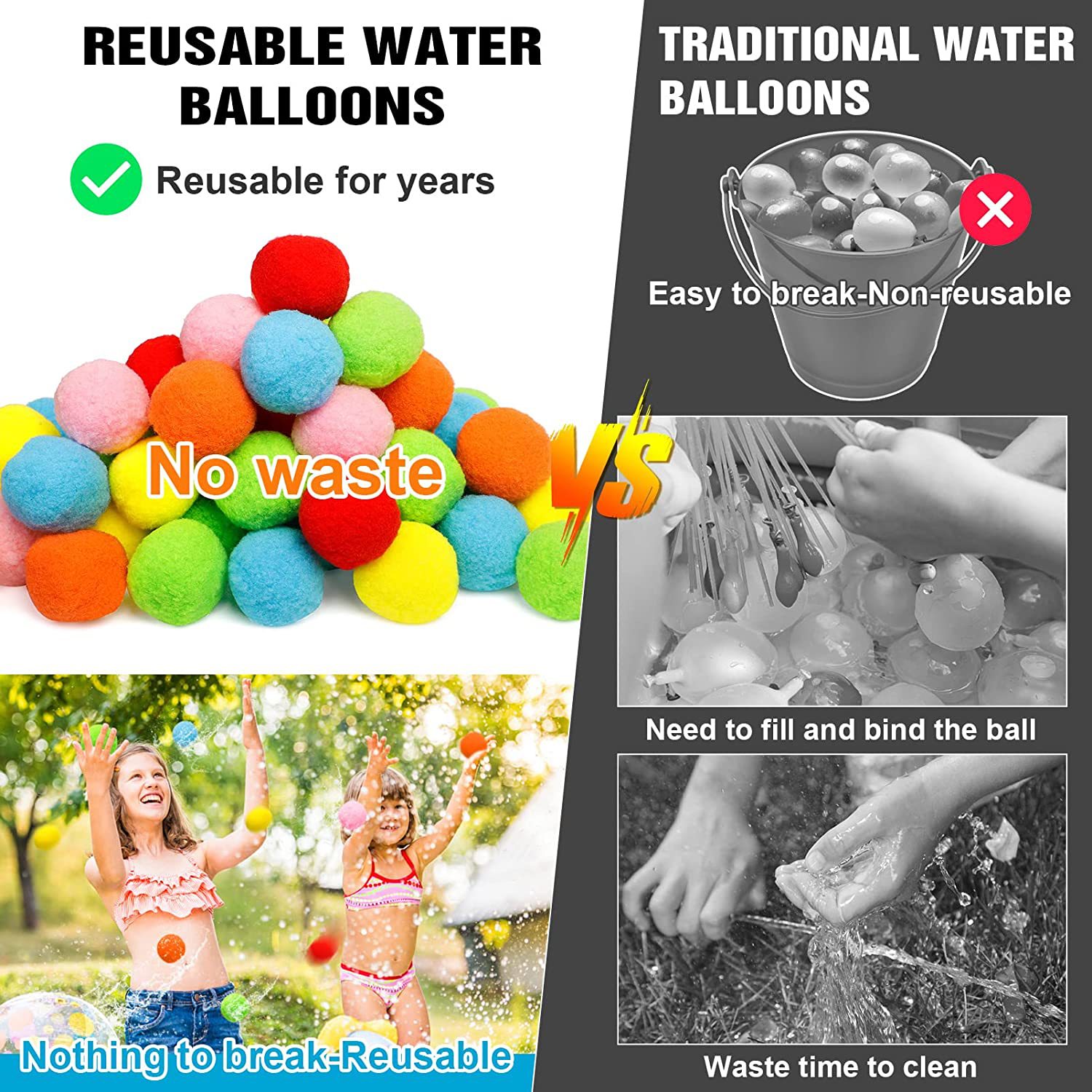 12/30/60Pcs Reusable Water Bal - Kids Outdoor Water Play review and price